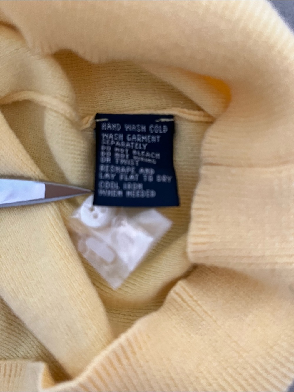 Polo by Ralph Lauren Pale Yellow Cotton Polo-Collar Crew Sweater with Navy Pony - Picture 6 of 7